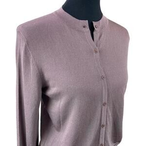 Bela NYC Lightweight Cardigan Sweater Size M Brown Classic New With Tags